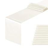 yourose 10 Pack Satin Table Runners 12 x 108 inch for Wedding Banquet Decoration, Bright Silk and Sm