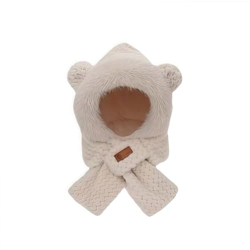 Winter Fleece Bear Neck Warmer Hat Women Windproof Ear Warmer Beanies Thick Cycling Hats Scarf Set of Two