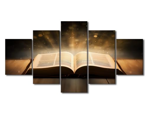 Toile murale de la Bible premium grand format avec châssis en bois d'art moderne