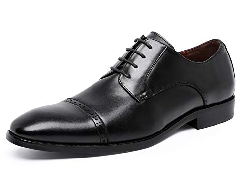DOLCARA Mens Dress Shoes Derby Leather Shoes for Men Classic Comfortable Formal lace up No Creases(11 M US,Black)