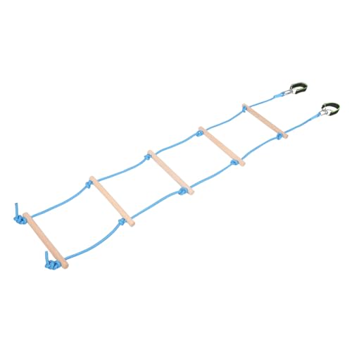 Totority 5-Level Wooden Children's Climbing Ladder Soft Rope Indoor/Outdoor Playset for Kids Sturdy Safe Design