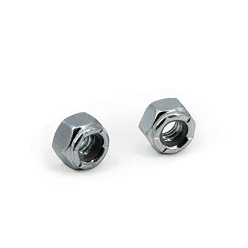 Yeebyee YE028-1 1/4"-20 Nylon Insert Hex Lock Nuts,Carbon Steel White Zinc Plated, Hex Lock Nut Silver Self-Locking Nylock Locknuts,100Pcs/Pack thumb #5
