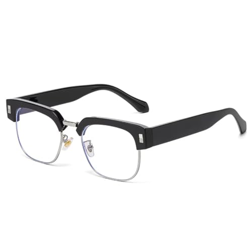 Lunettes de soleil semi-métalliques style punk à monture légère unisexe