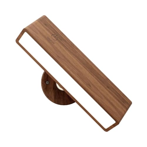 Lámpara de pared sin cables para dormitorio: luz de madera recargable y suave 2