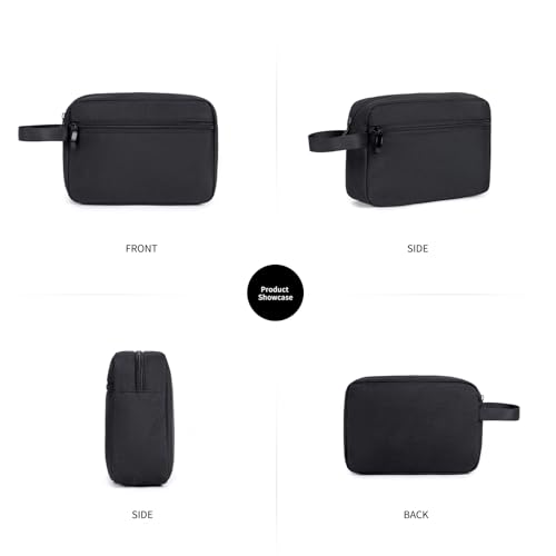 Small Travel Toiletry Bag for Men & Women,Portable Makeup Organizer & Dopp Kit Pouch (Black)4