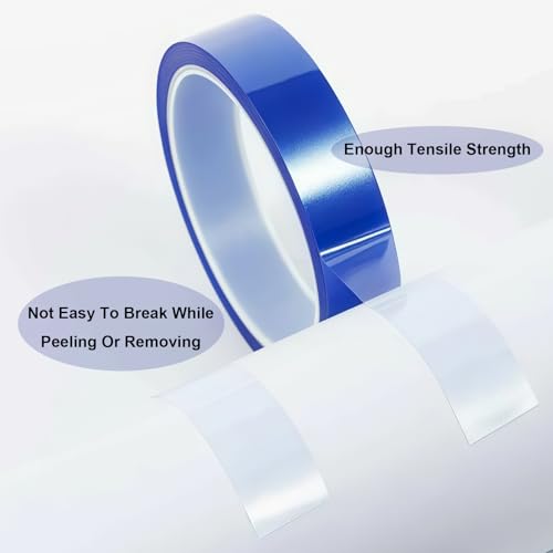 Image of 4 Rolls 20mm X 33m 108ft Blue Heat Resistant High Temperature Resistance Silicone Rubber Heat Transfer Tape for Sublimation Press Vinyl and Fixing of Electronic Parts During Processing, No Residue