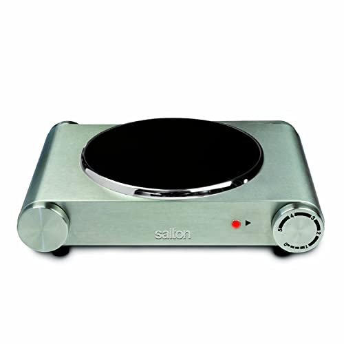 salton double stainless steel infrared portable electric cooktop
