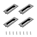 Morobor Tirador empotrado moderno, 4 piezas de mango integrado, tiradores empotrados para dedos con tornillos ocultos ocultos para cajones de armario (negro, 135 mm)