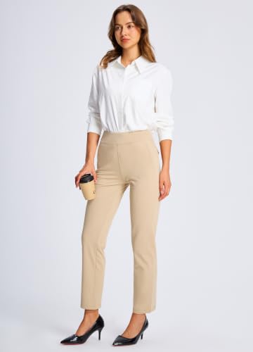 Libin Women's Fleece Lined Pants 29" Stretch Thermal Pants, Khaki L - image 6