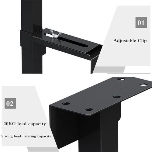 Soporte ajustable para CPU bajo escritorio, montaje colgante para torre PC y monitor, altura y ancho regulables (blanco) miniatura 5