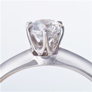 Dカラー・VVS2・EX Pt0.3ct ダイヤリング ソリティア一粒ダイヤ(鑑定書付き) 14号