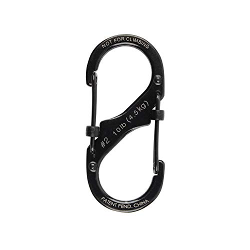 Nite Ize S-Biner SlideLock Locking Stainless Steel Carabiner (Black, #2)