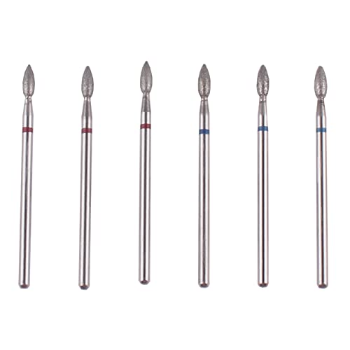 Brocas de cutícula de llama con diamante profesional para manicura fina y mediana en salón