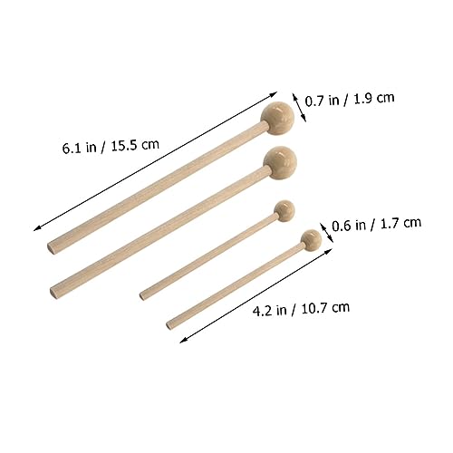 Baquetas de madera redondas para percusión 2 pares miniatura 6