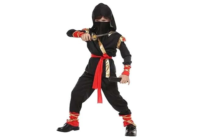 Modernaz Ninja Costume For Kids Boy Halloween Kids Costume Boy Ninja Super Hero Halloween Fancy Dress (5-6 Years) - Polyester, Black (B0CQ5DQYB6) Amazon Price History, Amazon Price Tracker