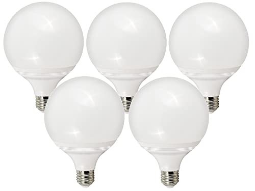 Pack 5 Bombillas LED Globo GIJÓN G120 Casquillo E27 con 1530 Lúmenes IP20 · Lámpara Globo LED G120 de 18W 4500K Luz Blanca Neutra · Medidas: 161mmx120mm Cover