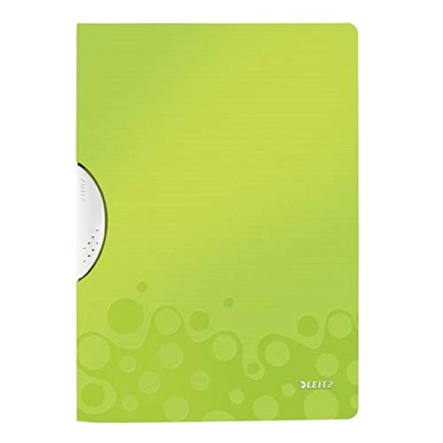 Image of Leitz A4 ColorClip File, 30 Sheet Capacity, Flexible Plastic, Metallic Green, WOW Range, 41850064
