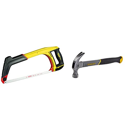 Stanley 0-20-108 Fatmax 5-in-1 Hacksaw & STANLEY STHT0-51309 16oz Fiberglass Curved Claw Hammer, 450g