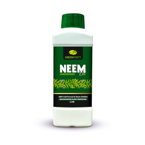 Image of GREENFINITY 100% Cold Pressed Natural Neem Oil Concentrate For Indoor & Outdoor Plants|Steam Distilled | Insecticide, Fungicide, Viricide & Miticide For Natural Gardening |1000ml