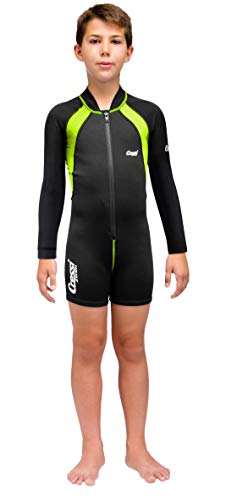 Cressi Unisex-Youth Long Sleeves, Black/Lime, Medium