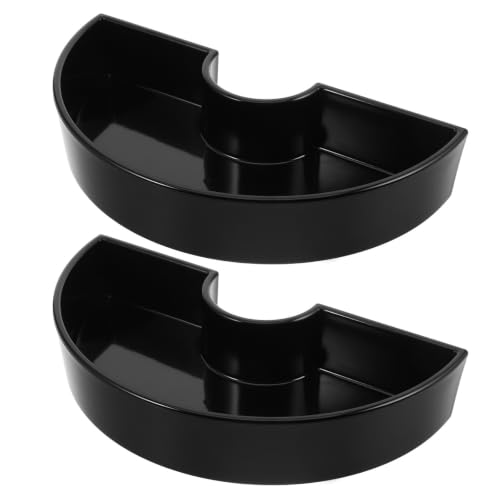 Base para plantar central sombrilla negra con bandeja semicircular flexible para balcón de 2 piezas 2