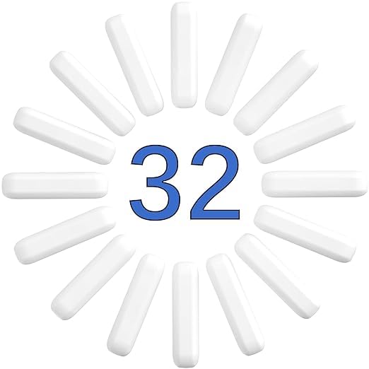 ONiLAB 32 barras agitadoras magnéticas de 0.315 x 1.181 in, color blanco, barra de agitación magnética, juego de barra de agitación magnética de