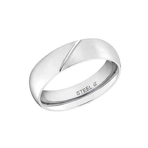 Bague en acier inoxydable Amor argentée 54 anneau de mariage mixte bijoux homme femme tendance