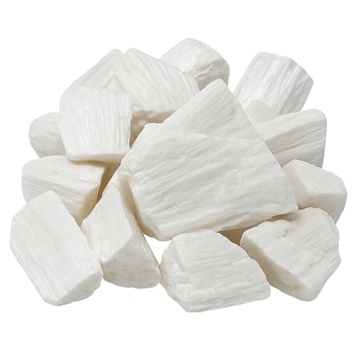 Image of Amazing Gemstone 2 Pieces Scolecite Raw Crystals and Healing Stones, Natural Rocks for Tumbling and DIY Raw Stones and Crystals
