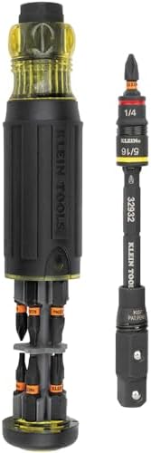Klein Tools 32516HD KNECT 16-in-1 Impact-Rated Hybrid Screwdriver/Nut Driver, Magnetic, Flip Socket, 11 Bits, 2 Nut Drivers, 3/8-Inch Square Adapter