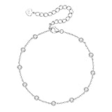 Moissanite Tennis Bracelet Imitation Diamond Bracelets for Women 925 Sterling Silver Wedding Stackable Paper Clip Classic Bracelets D Color VVS1 Round Cut GRA Certificate 6.5 inch+, Medium, Sterling