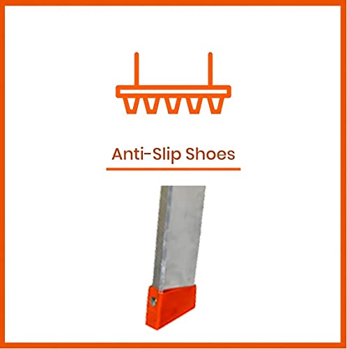 Image of Casa Copenhagen Designed in Denmark, 6-Step Foldable Aluminium Ladder Laser Cut with Super Advance Sure-Hinge Technology,7 Years Warranty - Orange
