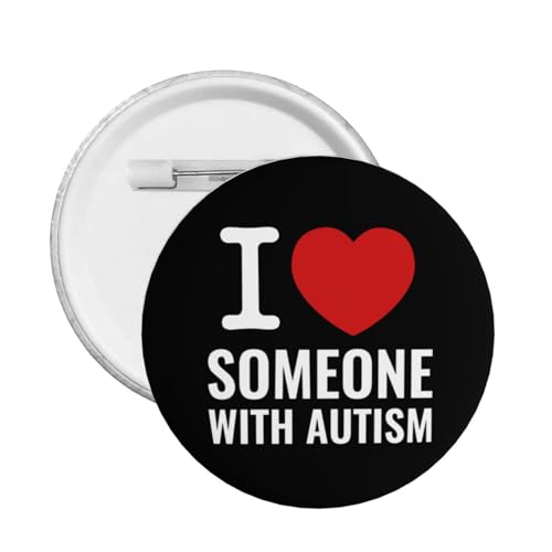 Broche « J’Aime Une Personne autiste » pour Femmes et Hommes, ornée d’Un Badge Rond, idéale pour décorer vêtements, Sacs à Dos, Chapeaux et Autres Accessoires. Cadeau : 1 pièce.