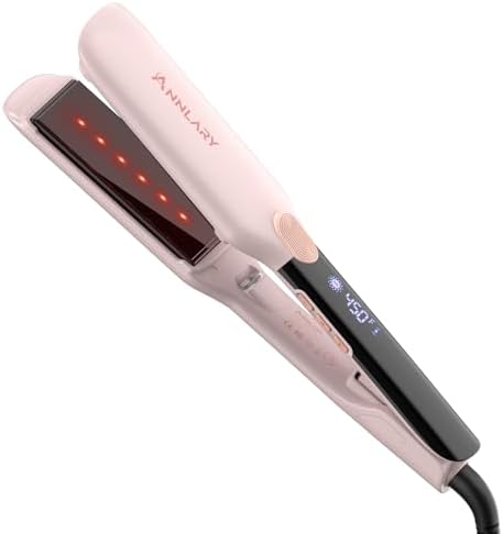ELLA BELLA® Titanium Flat Iron Hair Straightener (with — lifestyle photo