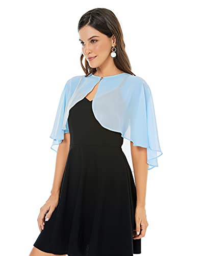 Soft Chiffon Lace Shawls Wraps for Evening Dress Wedding Cape Cover Up for Women