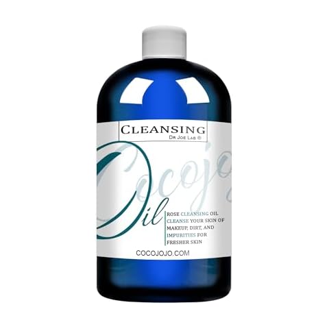 cocojojo Cleansing Oil Makeup Remover - 8 oz Rosehip Cleansing Oil for Face Cleansing Facial Cleanser Face Wash Oil Cleanser with Rose Hip Oil - All Skin Types ROSE CLEANSING OIL Cover