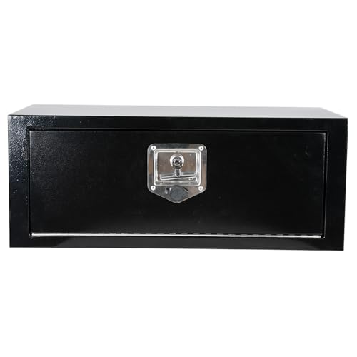 COOLBAG Underbody Truck Box Steel Storage Tool Box,27.5 x 10.5 x 10 Tool Chest Organizer w/Lock and Keys For Pickup,Truck Bed, RV, Trailer,Heavy Duty Waterproof Blac box