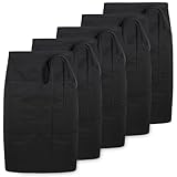 MBAIYO Schürzen mit 2 Taschen, wasserdicht, Unisex, mit extra langen Taillenbändern vorne, für Männer und Frauen, 82,8 x 55,4 cm, Schwarz, 5 Stück