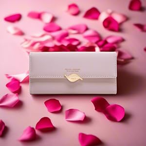 Fashion Long StylePremium Women's Long Wallet with Multiple Card Slots, Zipper Pocket and Wrist Strap PU Leather Clutch Purse (Light blue)2