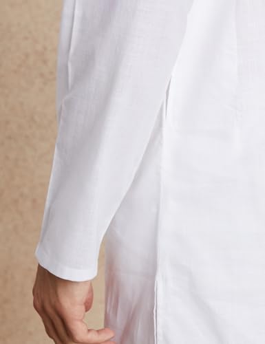 Image of Amazon Brand - Symbol Men's 100% Cotton Solid Long Length Casual Kurta - Regular Fit (Available in Plus Sizes)