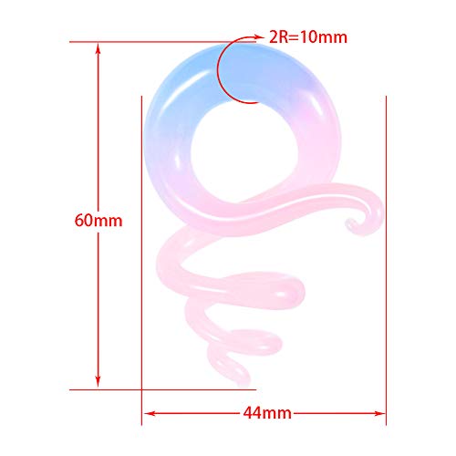Kubooz Cooear Glass Taper Treble Spiral Green Plugs Ear Gauges Hanger 1 Pair 2G-00G Stretchers Flesh Expander, 10 Pounds #TOP4