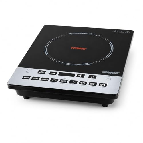 Image of Tower Solace Portable Induction Cooktop 2000W | Single Burner Electric Stove with Touch Control, 11 Cooking Modes & Auto Shut-Off | Energy Efficient | Black
