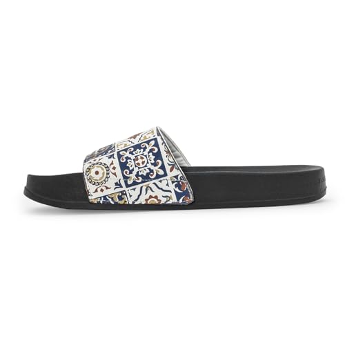 Image of Red Tape Womens Sliders in Slate Blue | Casual Pool Sliders | SLATE BLUE | 3 UK