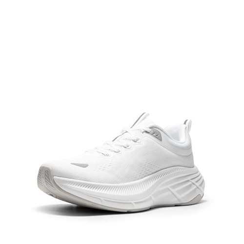 NORTIV 8 Men's Walking Shoes Running Tennis Cushioning ActiveBreeze Non Slip Athletic Gym Workout Comfortable Fashion Sneakers 7.5 White