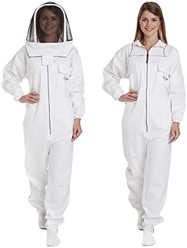 Natural Apiary – Apiarist Beekeeping Suit - (All-in-One) - Fencing Veil - Total Protection for Professional and Beginner Beekeepers – X Small - White