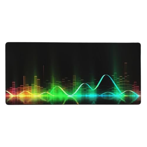 Tapis de bureau vagues sonores pour un espace de travail ordonné et moderne