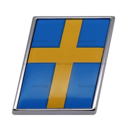 Self-adhesive car thick emblem sticker trunk replacement for Volvo XC60 S90 XC90 S60 badge (Swedish flag)
