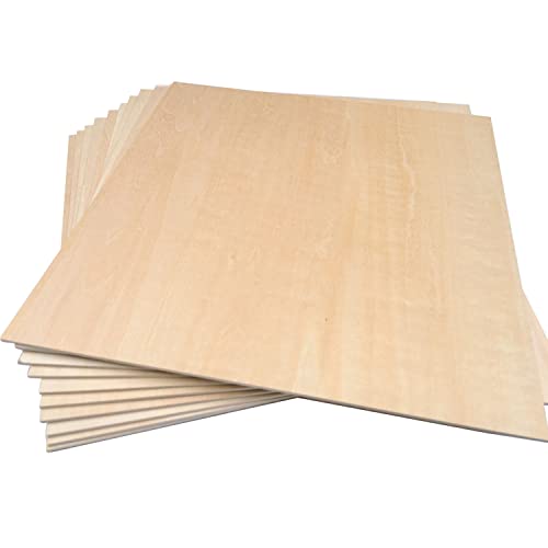 Simhevn Basswood Plywood Sheets 300Mm*300Mm*3Mm（11.8”X11.8”X1/8”）5 Pcs Unfinished Wood Sheets For Laser Cutting Engraving Diy Painting Modeling #TOP7