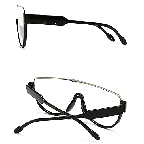Image of Oversized Sunglasses Women Men Luxury Big Frame Mask Glasses Goggle Flat Top Clear Eye Protection Glasses Shade UV400