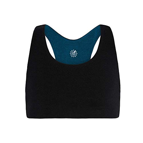 Bleuet Aster Racerback Bra – Reversible Sports Bra for Girls & Teens | Organic Cotton, Ultra Soft, Seamless, Wide Band