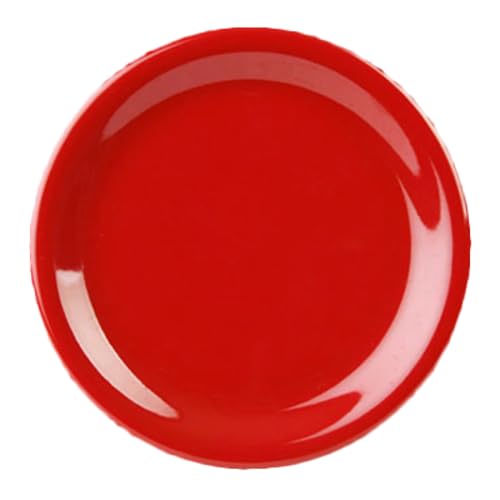 FSE CR109PR Plate, 9" Dia., Round, Narrow Rim, Break-Resistant, Dishwasher Safe, BPA Free, Melamine, Pure red, NSF, Pack of 12